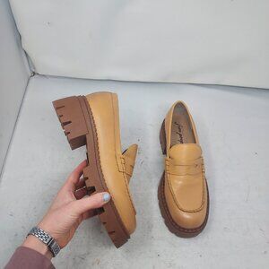 Free People Safron Cognac Brown Lyra Lug Sole Loafer